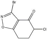 3-Bromo-4,5,6,7-tetrahydro-5-chloro-1,2-benzisoxazol-4-one 구조식 이미지