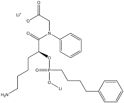 [N-[(2S)-6-Amino-2-[lithiooxy(4-phenylbutyl)phosphinyloxy]hexanoyl]-N-phenylamino]acetic acid lithium salt 구조식 이미지