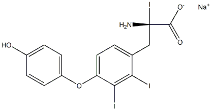 (S)-2-Amino-3-[4-(4-hydroxyphenoxy)-2,3-diiodophenyl]-2-iodopropanoic acid sodium salt 구조식 이미지