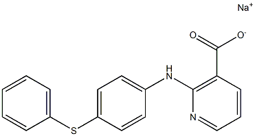 2-[p-(Phenylthio)anilino]nicotinic acid sodium salt 구조식 이미지
