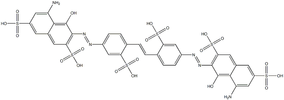 4,4'-Bis[(8-amino-1-hydroxy-3,6-disulfo-2-naphtyl)azo]-2,2'-stilbenedisulfonic acid 구조식 이미지