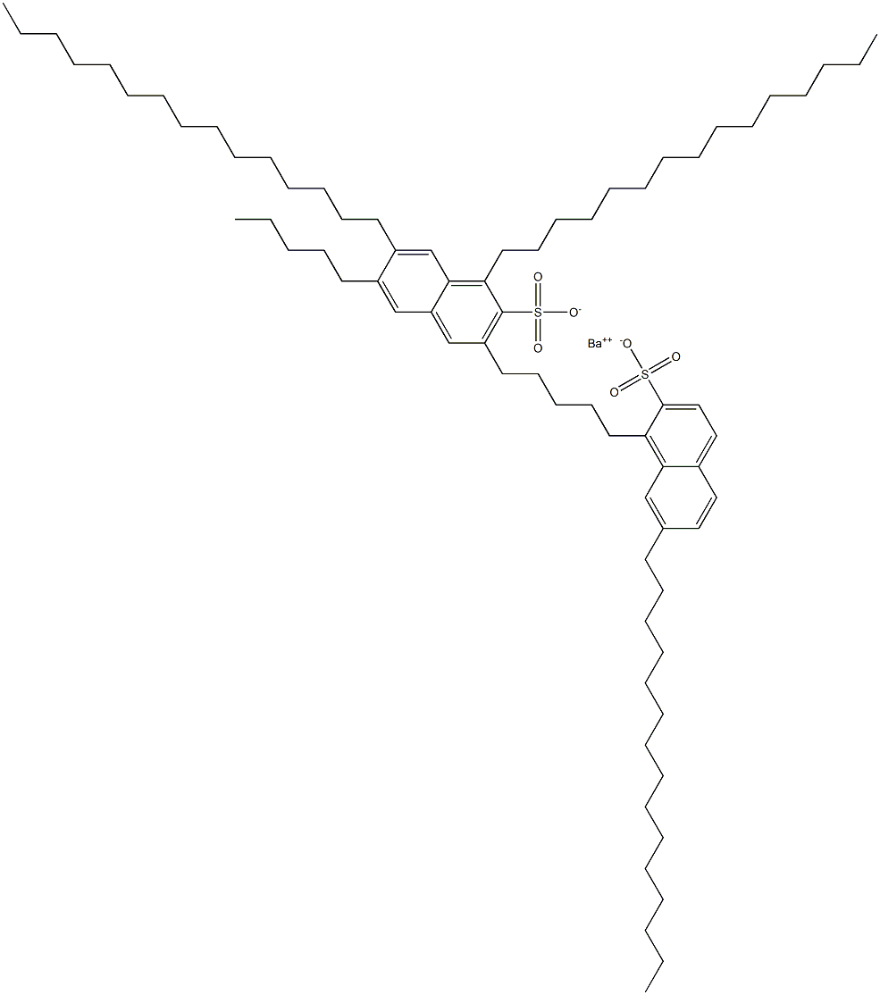 Bis(1,7-dipentadecyl-2-naphthalenesulfonic acid)barium salt Structure