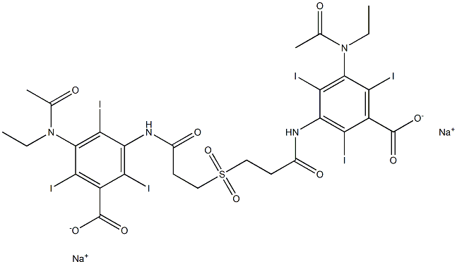 3,3'-[Sulfonylbis(ethylenecarbonylimino)]bis[5-(N-ethylacetylamino)-2,4,6-triiodobenzoic acid]disodium salt 구조식 이미지