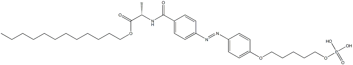 N-[4-[4-[5-(Phosphonooxy)pentyloxy]phenylazo]benzoyl]-L-alanine 1-dodecyl ester 구조식 이미지