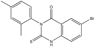 1,2-Dihydro-3-(2,4-dimethylphenyl)-6-bromo-2-thioxoquinazolin-4(3H)-one 구조식 이미지