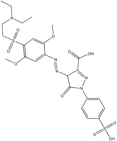 4-[[4-[[2-(Diethylamino)ethyl]sulfonyl]-2,5-dimethoxyphenyl]azo]-4,5-dihydro-5-oxo-1-(4-sulfophenyl)-1H-pyrazole-3-carboxylic acid 구조식 이미지