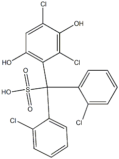 (2,4-Dichloro-3,6-dihydroxyphenyl)bis(2-chlorophenyl)methanesulfonic acid Structure