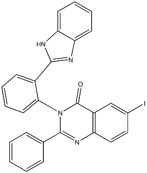 3-[2-(1H-Benzimidazol-2-yl)phenyl]-6-iodo-2-phenylquinazolin-4(3H)-one Structure