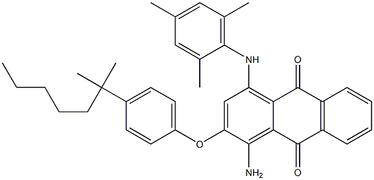 1-Amino-4-(mesitylamino)-2-[p-(1,1-dimethylhexyl)phenoxy]anthraquinone Structure