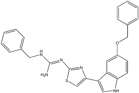 1-Benzyl-2-[4-[5-(benzyloxy)-1H-indole-3-yl]-2-thiazolyl]guanidine 구조식 이미지