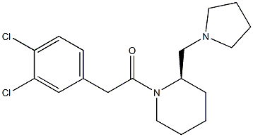 (2R)-1-[(3,4-Dichlorophenyl)acetyl]-2-(1-pyrrolidinylmethyl)piperidine 구조식 이미지