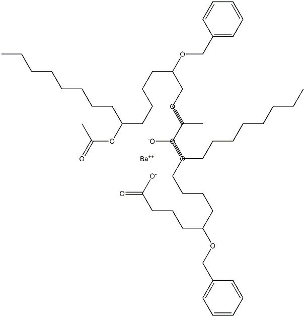 Bis(5-benzyloxy-10-acetyloxystearic acid)barium salt 구조식 이미지