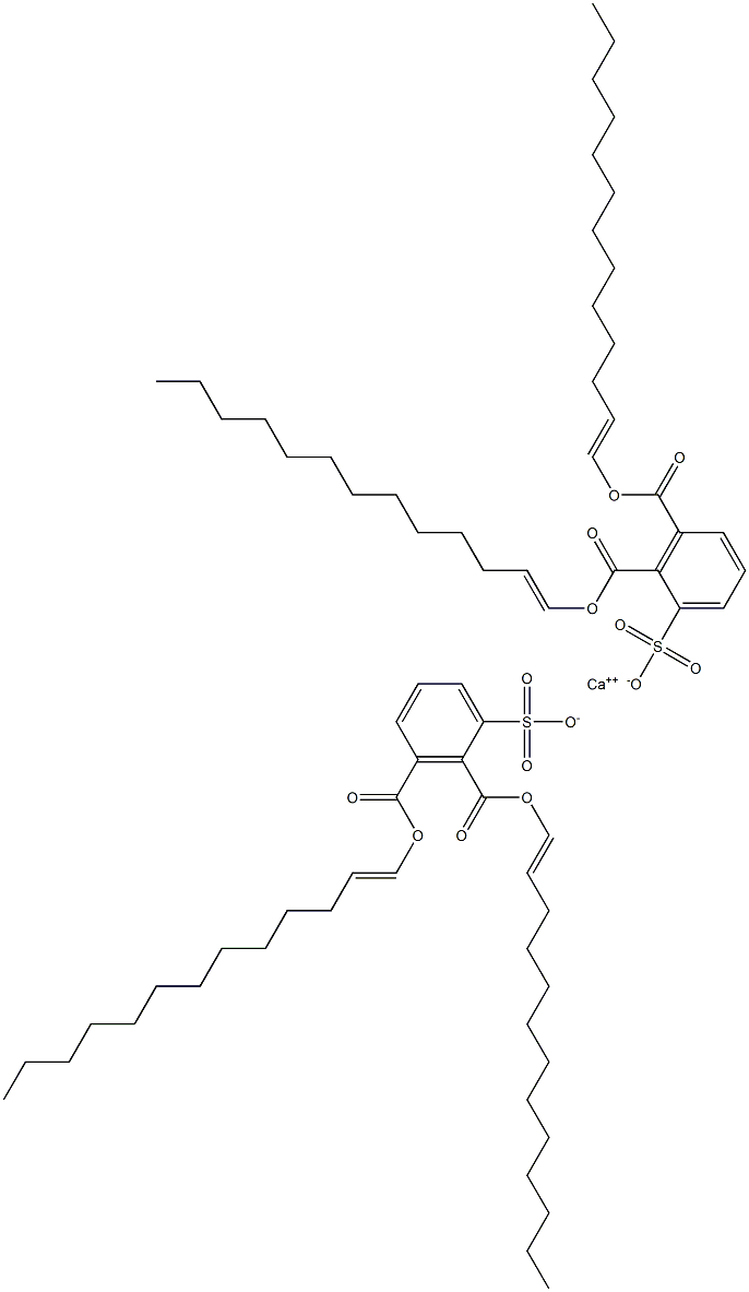 Bis[2,3-di(1-tridecenyloxycarbonyl)benzenesulfonic acid]calcium salt 구조식 이미지