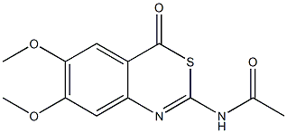 2-Acetylamino-6,7-dimethoxy-4H-3,1-benzothiazin-4-one Structure