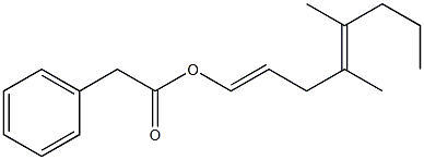 Phenylacetic acid 4,5-dimethyl-1,4-octadienyl ester 구조식 이미지