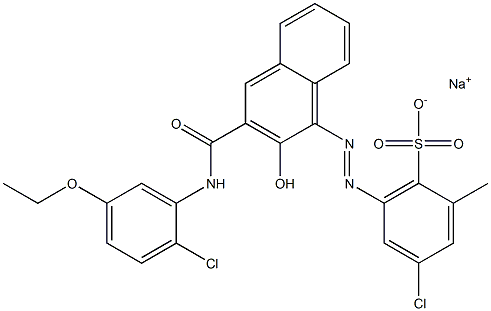 4-Chloro-2-methyl-6-[[3-[[(2-chloro-5-ethoxyphenyl)amino]carbonyl]-2-hydroxy-1-naphtyl]azo]benzenesulfonic acid sodium salt Structure