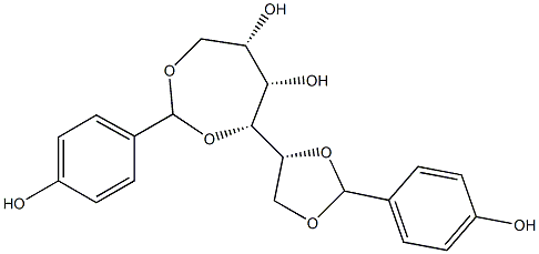 1-O,2-O:3-O,6-O-Bis(4-hydroxybenzylidene)-L-glucitol 구조식 이미지