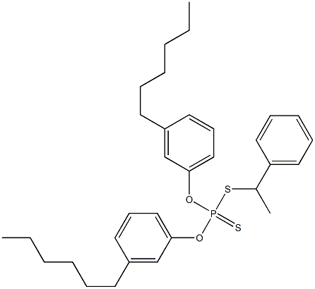 Dithiophosphoric acid O,O-bis(3-hexylphenyl)S-(1-phenylethyl) ester 구조식 이미지