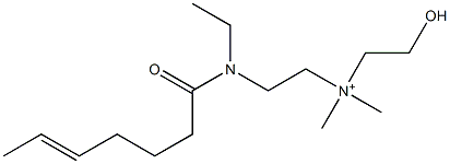 2-[N-Ethyl-N-(5-heptenoyl)amino]-N-(2-hydroxyethyl)-N,N-dimethylethanaminium 구조식 이미지