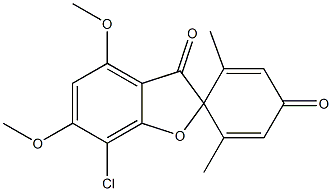 7-Chloro-4,6-dimethoxy-2',6'-dimethylspiro[benzofuran-2(3H),1'-[2,5]cyclohexadiene]-3,4'-dione 구조식 이미지
