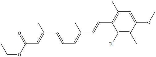 (2E,4E,6E,8E)-9-(2-Chloro-3,6-dimethyl-4-methoxyphenyl)-3,7-dimethyl-2,4,6,8-nonatetraenoic acid ethyl ester Structure