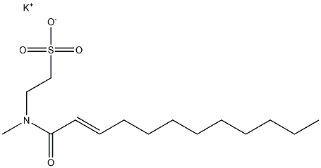 N-(2-Dodecenoyl)-N-methyltaurine potassium salt 구조식 이미지
