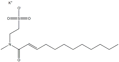 N-(2-Dodecenoyl)-N-methyltaurine potassium salt Structure