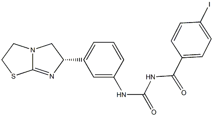 1-(4-Iodobenzoyl)-3-[3-[[(6S)-2,3,5,6-tetrahydroimidazo[2,1-b]thiazol]-6-yl]phenyl]urea 구조식 이미지