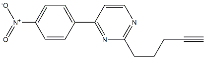 4-(4-Nitrophenyl)-2-(4-pentynyl)pyrimidine Structure
