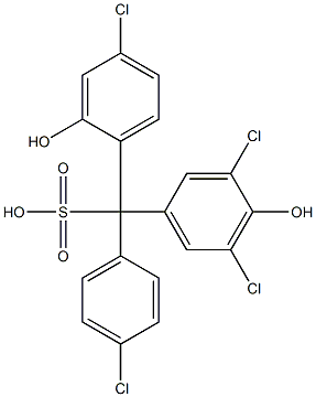 (4-Chlorophenyl)(4-chloro-2-hydroxyphenyl)(3,5-dichloro-4-hydroxyphenyl)methanesulfonic acid 구조식 이미지