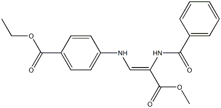 (Z)-3-[(4-(Ethoxycarbonyl)phenyl)amino]-2-(benzoylamino)acrylic acid methyl ester Structure