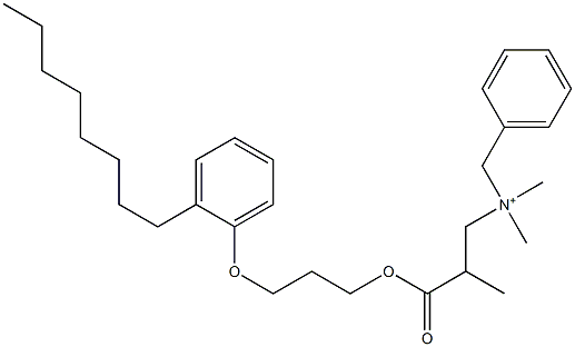 N,N-Dimethyl-N-benzyl-N-[2-[[3-(2-octylphenyloxy)propyl]oxycarbonyl]propyl]aminium 구조식 이미지