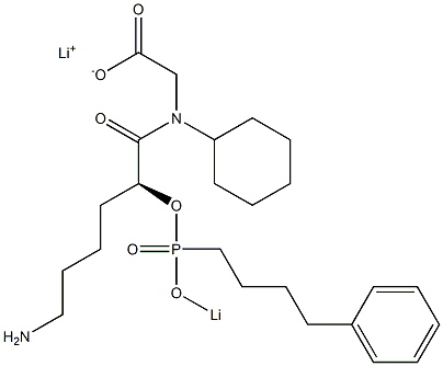 [N-[(2S)-6-Amino-2-[lithiooxy(4-phenylbutyl)phosphinyloxy]hexanoyl]-N-cyclohexylamino]acetic acid lithium salt 구조식 이미지