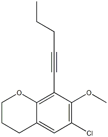 6-Chloro-7-methoxy-8-(1-pentynyl)-3,4-dihydro-2H-1-benzopyran 구조식 이미지