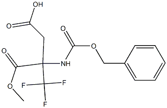 2-(Trifluoromethyl)-2-(benzyloxycarbonylamino)succinic acid hydrogen 1-methyl ester Structure