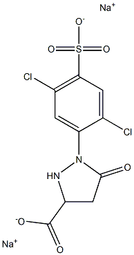 1-(2,5-Dichloro-4-sulfophenyl)-5-oxo-3-pyrazolidinecarboxylic acid disodium salt 구조식 이미지