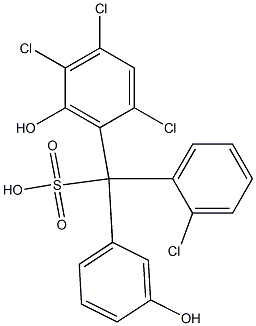 (2-Chlorophenyl)(2,4,5-trichloro-6-hydroxyphenyl)(3-hydroxyphenyl)methanesulfonic acid 구조식 이미지