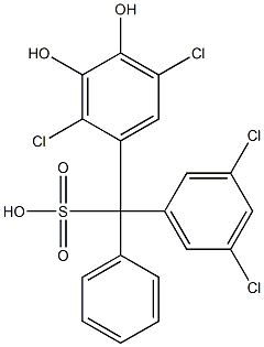 (3,5-Dichlorophenyl)(2,5-dichloro-3,4-dihydroxyphenyl)phenylmethanesulfonic acid 구조식 이미지