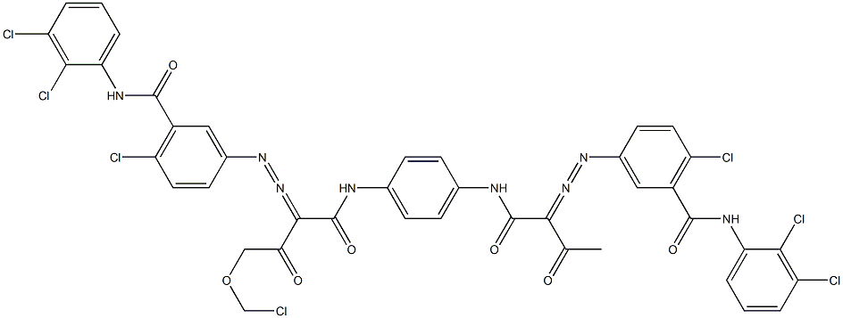 3,3'-[2-(Chloromethyloxy)-1,4-phenylenebis[iminocarbonyl(acetylmethylene)azo]]bis[N-(2,3-dichlorophenyl)-6-chlorobenzamide] 구조식 이미지