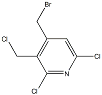 2,6-Dichloro-3-(chloromethyl)-4-(bromomethyl)pyridine Structure