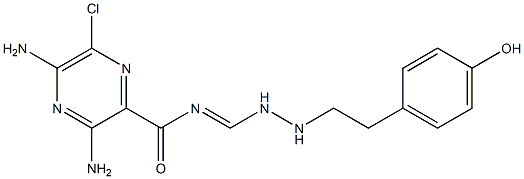 6-Chloro-2-[[(4-hydroxyphenethylamino)aminomethylene]carbamoyl]pyrazine-3,5-diamine 구조식 이미지