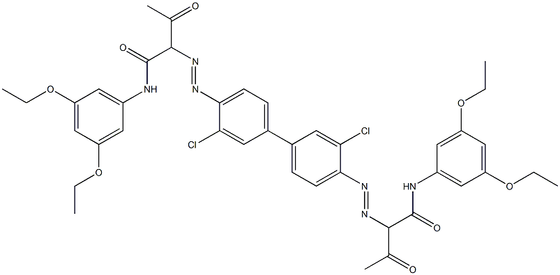 4,4'-Bis[[1-(3,5-diethoxyphenylamino)-1,3-dioxobutan-2-yl]azo]-3,3'-dichloro-1,1'-biphenyl 구조식 이미지
