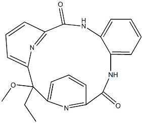 N,N'-[(1-Methoxypropane-1,1-diyl)bis[(pyridine-2,6-diyl)carbonyl]]benzene-1,2-diamine 구조식 이미지