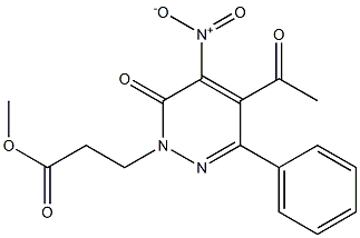 3-[(5-Acetyl-2,3-dihydro-4-nitro-3-oxo-6-phenylpyridazin)-2-yl]propanoic acid methyl ester 구조식 이미지