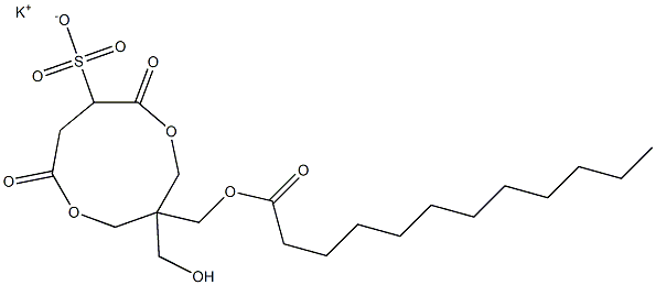 1-(Lauroyloxymethyl)-1-(hydroxymethyl)-4,7-dioxo-3,8-dioxacyclononane-6-sulfonic acid potassium salt Structure