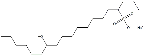 13-Hydroxynonadecane-4-sulfonic acid sodium salt Structure