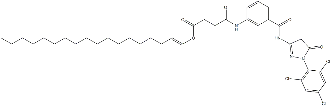 1-(2,4,6-Trichlorophenyl)-3-[3-[[4-[(1-octadecenyl)oxy]-1,4-dioxobutyl]amino]benzoylamino]-2-pyrazolin-5-one 구조식 이미지