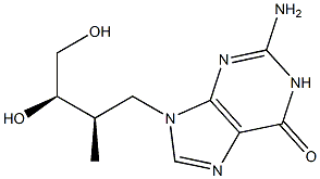 2-Amino-9-[(2R,3R)-3,4-dihydroxy-2-methylbutyl]-1,9-dihydro-6H-purin-6-one 구조식 이미지