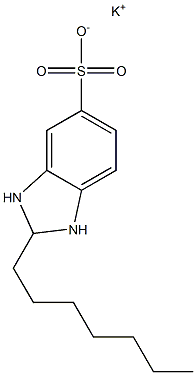 2,3-Dihydro-2-heptyl-1H-benzimidazole-5-sulfonic acid potassium salt 구조식 이미지