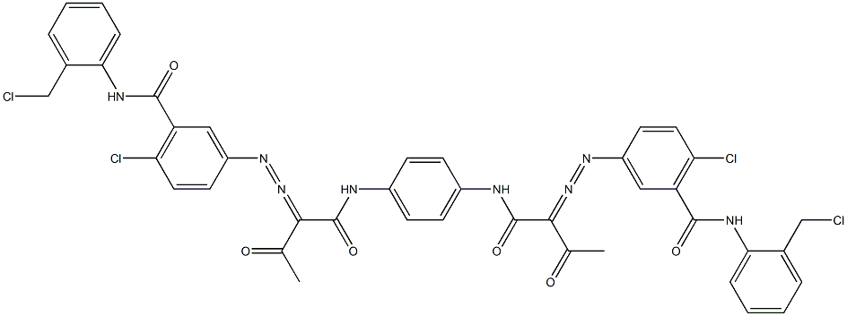 3,3'-[1,4-Phenylenebis[iminocarbonyl(acetylmethylene)azo]]bis[N-[2-(chloromethyl)phenyl]-6-chlorobenzamide] 구조식 이미지